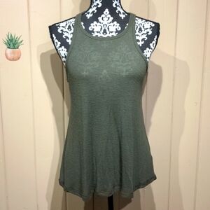 Small Olive green Free people racerback tank top EUC!